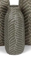 12" Taupe Ceramic Frond Fernwood Collection Vase