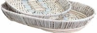 25" Oval Whitewash Wicker Coronado Tray