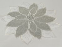 16" Round Silver Pointsettia Placemat