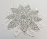 8" Round Silver Pointsettia Table Mat