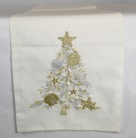 72" Silver and Gold Shell Tree Table Runner