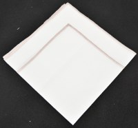 20" Square Mocha Edge White Cloth Napkin