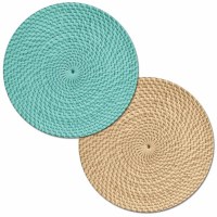 Round Teal Basketweave Placemat