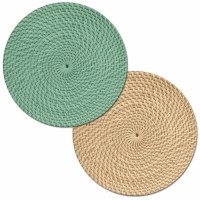 Round Mint Basketweave Placemat