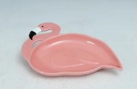 9" Pink Ceramic Flamingo Dish