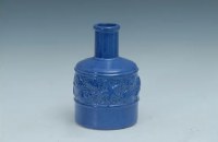10" Dark Blue Ceramic Vase With a Starfish