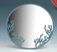 18" Round Blue Coral Design Mirror