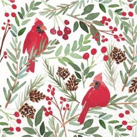 Cardinals and Berries Lunch Napkin