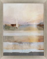 50" x 40" Golden Sailboat Horizon Print Framed