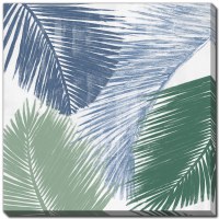 24" Square Green and Blue Baru Palms Canvas 2