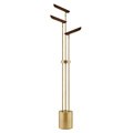 60" Distressed Bronze and Brown Triple Putter Floor Lamp