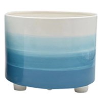 10" Light Blue Ombre Ceramic Pot