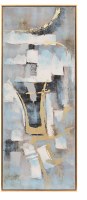 51" x 21" Multicolor Abstract Oil Painting 2 Canvas Framed Wall Art
