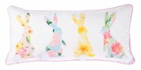 10" x 20" Pastel Four Floral Bunny Decorative Easter Pillow