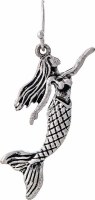 Silver Swimming Mermaid Earrings