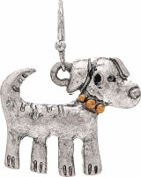 Silver Funky Engraved Dog Earrings