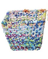 13" x 10" Rectangular Cool Multicolor Cotton Woven Basket