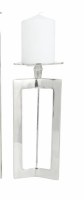 10" Silver Metal Rectangles Pillar Candleholder
