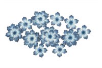 46" Blue and White Metal Multiple Flower Wall Art Plaque