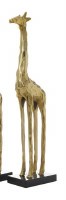 24" Gold Metal Giraffe Sculpture With Black Marble Base