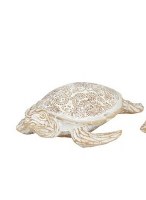 9" Whitewash Polyresin Paisley Back Sea Turtle