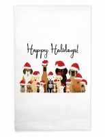 22" x 17" Happy Holidogs Huck Kitchen Towel