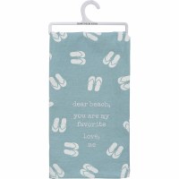 26" x 20" Aqua You Are My Favorite Flip Flops Kitchen Towel