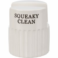 3" Round White Ribbed Ceramic Squeaky Clean Sponge Holder