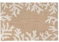 20" x 30" Neutral Coral Border Capri Indoor/Outdoor Rug