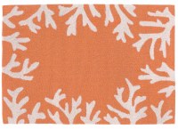 20" x 30" Coral Coral Border Capri Indoor/Outdoor Rug