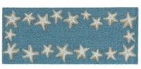 2' x 5' Aqua Starfish Border Capri Indoor/Outdoor Rug