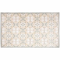 4.10' 7.6' Ivory Floral Tile Canyon Rug