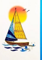 5" x 7" Sailboat in Sunset Quilling Card