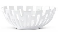 15" Round White Ceramic Cutout Bowl