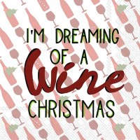 5" Square Dreaming of a Wine Christmas Beverage Napkins