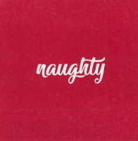 5" Square Red Naughty/Nice Beverage Napkins