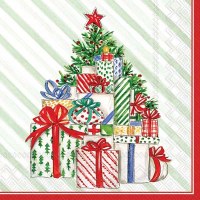 5" Square Christmas Presents Tree Beverage Napkins