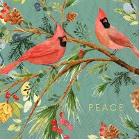 5" Square Cardinals Peace Beverage Napkins