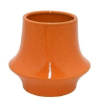 Orange Short Flair Base Vase