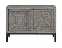 44" Gray Tiered Squares Double Door Credenza