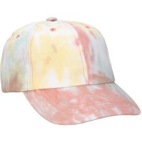 3.5" Brim Coral Tie Dye Cotton Unstructured Splash Baseball Cap