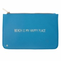 5" x 8" Blue "Beach is My Happy Place" Zip Pouch