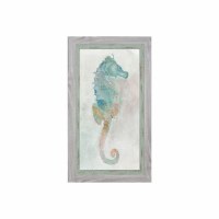 33" x 19" Seahorse 2 Gel Print With Gray Frame