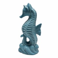 9" Light Blue Ceramic Seahorse