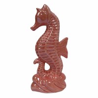 9" Coral Ceramic Seahorse