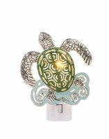 4" Silver and Multicolor Turtle Night Light