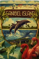 Sanibel Island Montage Wood Post Card