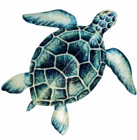 22" Blue Capiz Sea Turtle Wall Plaque