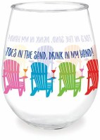 15oz Acrylic Toes in The Sand Steamless Wine Glass