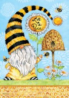 18" x 12" Mini Let It Bee Gnome and Bumblebee Garden Flag